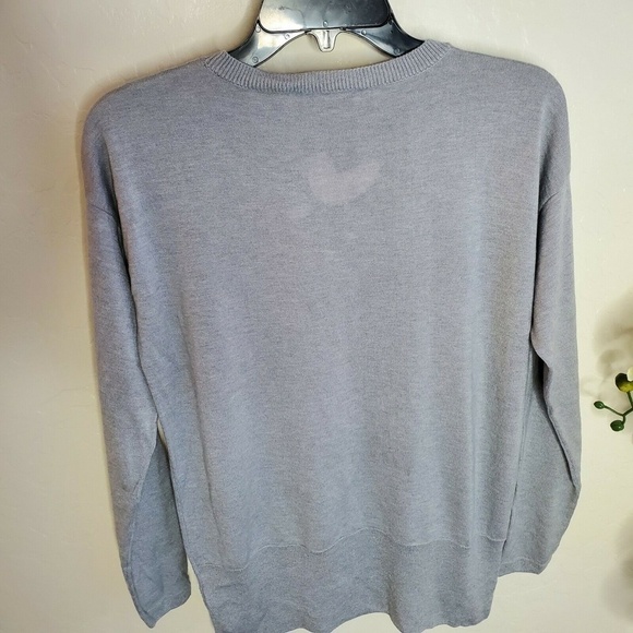 St. John Gray Sweater Crew-neck Long Sleeve Pull - Picture 3 of 8